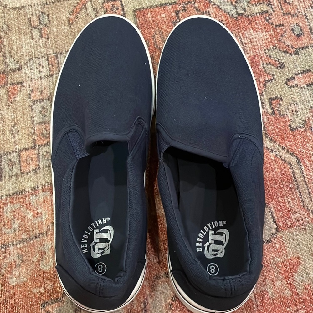 Size Men’s 8. Navy blue slides. “Revolution OT” brand